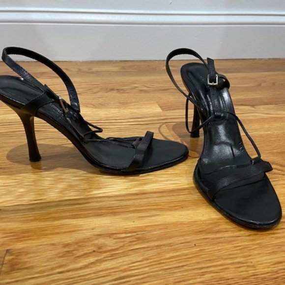 Via Spiga Black Strappy Heels - Picture 4 of 9